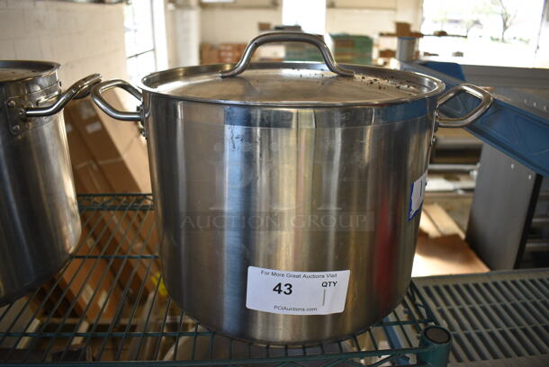 Stainless Steel Stock Pot w/ Lid. 18x14x10.5