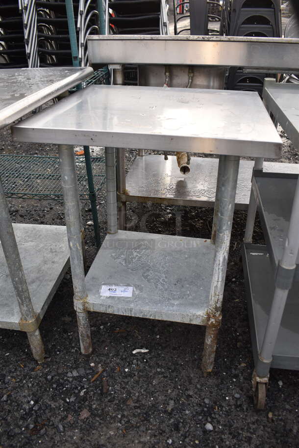Stainless Steel Table w/ Metal Under Shelf. 24x24x33