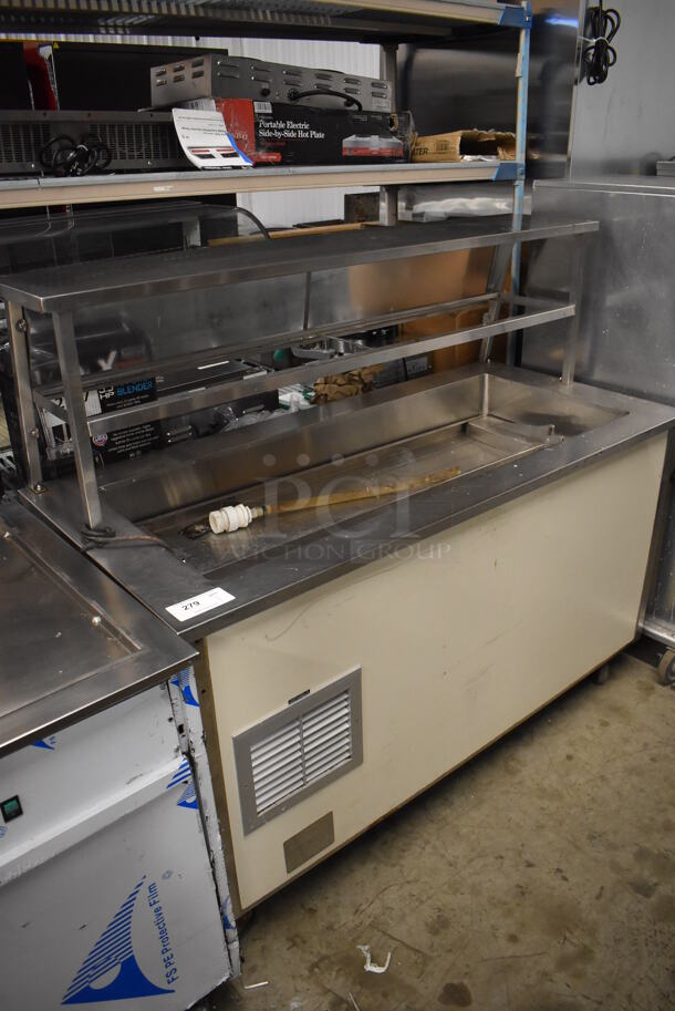 Stainless Steel Commercial Portable Buffet Station w/ Over Shelf on Commercial Casters. 208/240 Volts, 1 Phase. 60x28x53