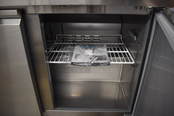 BRAND NEW SCRATCH AND DENT! Avantco 178SSUC48RHC Stainless Steel Commercial 2 Door Undercounter Cooler on Commercial Casters. 115 Volts, 1 Phase. 48x30x32. Tested and Working! - Image 7 of 8