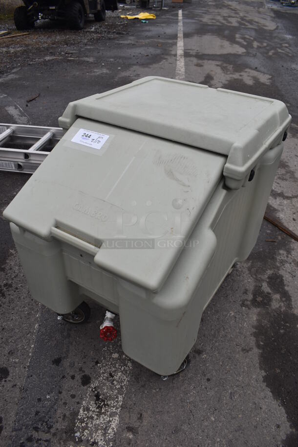 Cambro Green Gray Poly Insulated Portable Ice Bin on Commercial Casters. 23x31x29 - Image 2 of 6