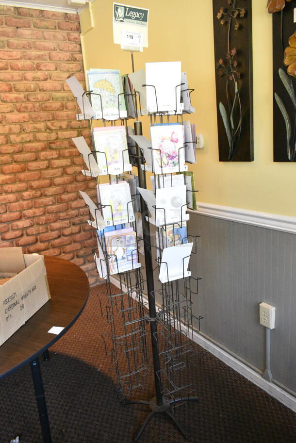 Black Metal Greeting Card Rack w/ Contents. (booth room)  - Image 2 of 3