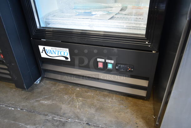 BRAND NEW SCRATCH AND DENT! 2023 Avantco 178GDC15HCB Metal Commercial Single Door Reach In Cooler Merchandiser w/ Poly Coated Racks. 115 Volts, 1 Phase. Tested and Working! - Image 4 of 9