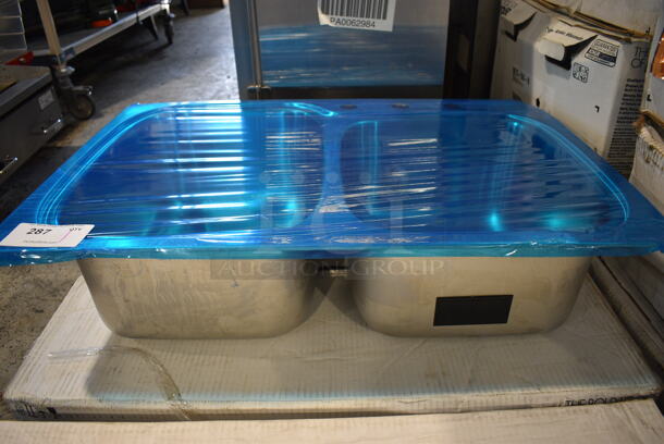 BRAND NEW! Kohler 75791-3-NA Stainless Steel Double Offset Drop In Sink. 33x22x9. Bays 14.5x18.5x9, 14.5x15.5x9 - Image 3 of 4