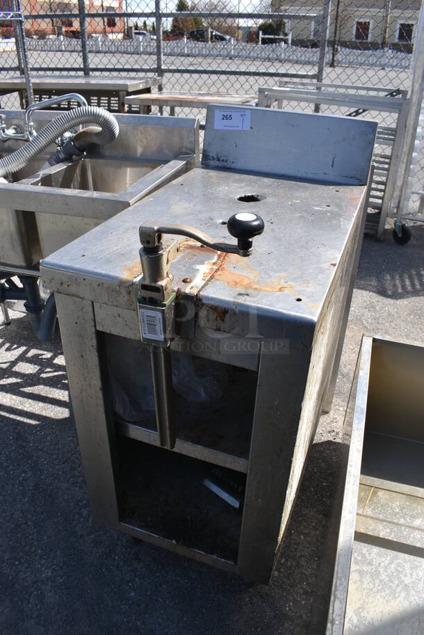 Stainless Steel Commercial Table w/ Mounted Commercial Can Opener, Back Splash and 2 Under Shelves. 18x31x39.5 - Image 2 of 6