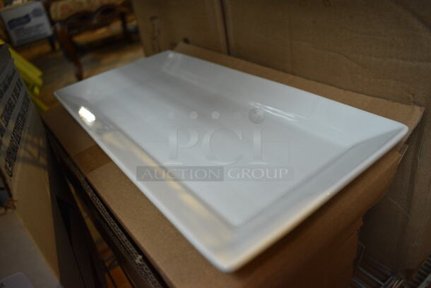 8 BRAND NEW IN BOX! White Ceramic Rectangular Plates. 7x14.25x1. 8 Times Your Bid! - Image 2 of 3