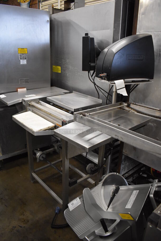 Hobart Model HWS-4 Metal Commercial Floor Style Wrapping Station w/ Monitor and Label Printer. 120 Volts, 1 Phase. 53.5x34x60. Tested and Gets Warm - Image 5 of 10