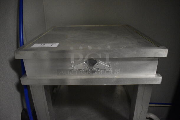 Metal Table w/ 2 Under Shelves. 22x22x39.5. (kitchen) - Image 3 of 4
