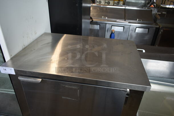 CustomCool RIFISC Stainless Steel Commercial Single Door Work Top Cooler on Commercial Casters. 115 Volts, 1 Phase. Tested and Working! - Image 2 of 7