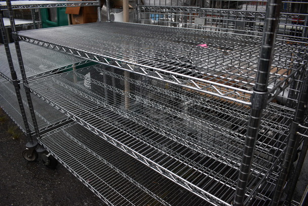 Metro Chrome Finish 5 Tier Shelving Unit on Commercial Casters. BUYER MUST DISMANTLE. PCI CANNOT DISMANTLE FOR SHIPPING. PLEASE CONSIDER FREIGHT CHARGES. 60x30x80 - Image 3 of 4