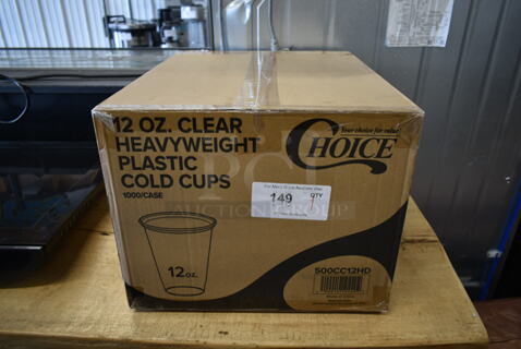 BRAND NEW! Choice 12 oz Clear Heavyweight Plastic Cold Cups.