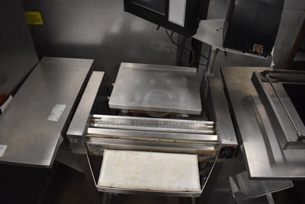 Hobart Model HWS-4 Metal Commercial Floor Style Wrapping Station w/ Monitor and Label Printer. 120 Volts, 1 Phase. 53.5x34x60. Tested and Gets Warm - Image 8 of 10