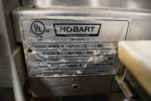 Hobart Model HWS-4 Metal Commercial Floor Style Wrapping Station w/ Monitor and Label Printer. 120 Volts, 1 Phase. 53.5x34x60. Tested and Gets Warm - Image 9 of 10