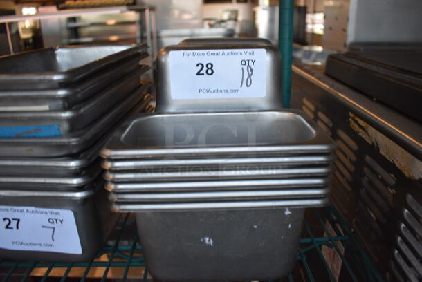 18 Stainless Steel 1/9 Size Drop In Bins. 1/9x4. 18 Times Your Bid!