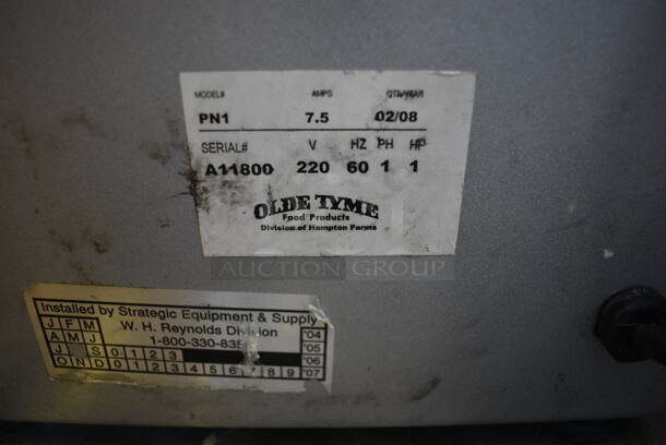 Olde Tyme Model PN1 Stainless Steel Commercial Countertop Nut Grinder. 115 Volts, 1 Phase. 11x21x21. Tested and Working! - Image 6 of 6