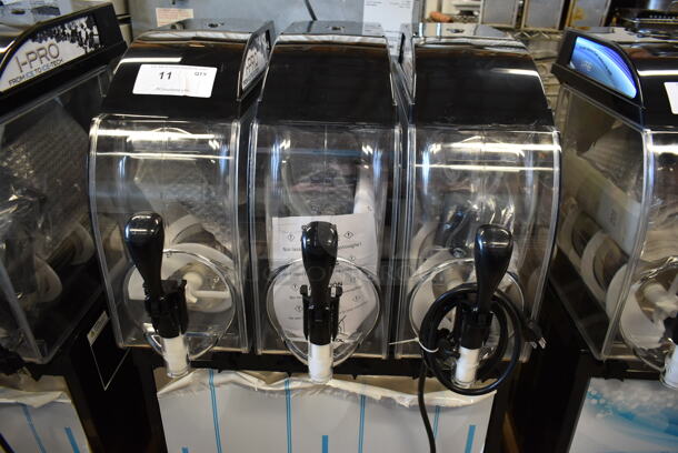 BRAND NEW! 2021 SPM I-PRO 3 E Stainless Steel Commercial Countertop 3 Hopper Slushie Machine. 115 Volts, 1 Phase. Stock Pictures Used - Image 3 of 7