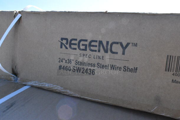 3 BRAND NEW SCRATCH AND DENT! Items Including 460EC1836 Regency 18" x 36" NSF Chrome Wire Shelf, 460EC1860 Regency 18" x 60" NSF Chrome Wire Shelf, 460SW2436 Regency Spec Line 24" x 36" NSF Stainless Steel Wire Shelf. 3 Times Your Bid! May Be Missing Pieces.  - Image 5 of 5