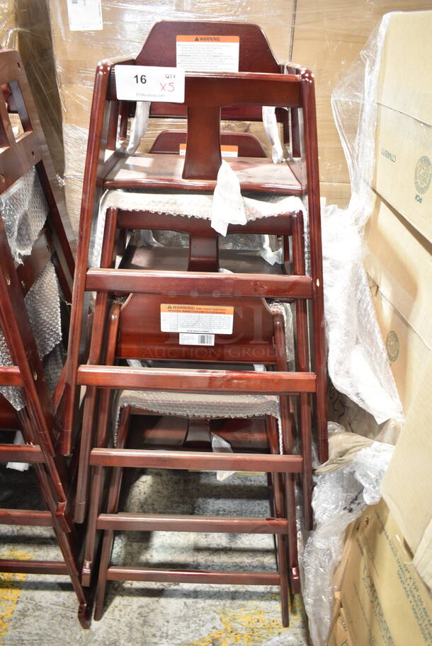 5 BRAND NEW! GET HC-100-MOD-M2 Mahogany Finish Hardwood High Chair . 5 Times Your Bid! - Image 2 of 4