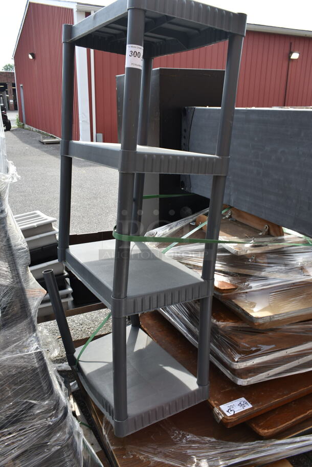 Gray Poly 4 Tier Shelving Unit.  - Image 1 of 1
