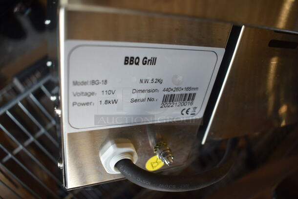 BRAND NEW! 2022 IBG-18 Stainless Steel Commercial Countertop BBQ Barbecue Grill. 110 Volts, 1 Phase. Tested and Working! - Image 4 of 4