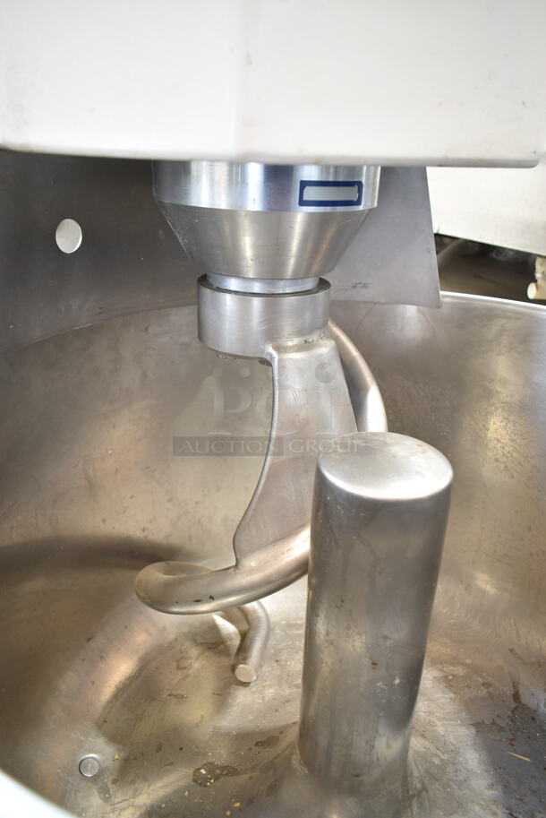 2017 Doyon AEP035 Metal Commercial Floor Style 110 Pound Spiral Dough Mixer w/ Stainless Steel Mixing Bowl and Dough Hook Attachment. 230 Volts, 3 Phase.  - Image 4 of 7