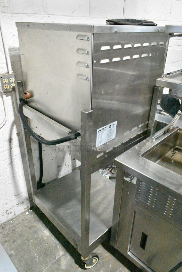 Intek XS240-12-3 Stainless Steel Commercial Single Compartment Steam Cabinet on Equipment Stand w/ Commercial Casters. 240 Volts, 3 Phase.  - Image 6 of 8