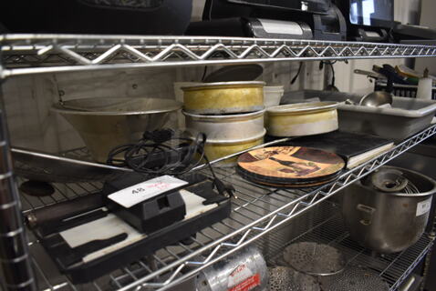 ALL ONE MONEY! Tier Lot of Various Items Including Metal Baking Pans, Utensils and Plates