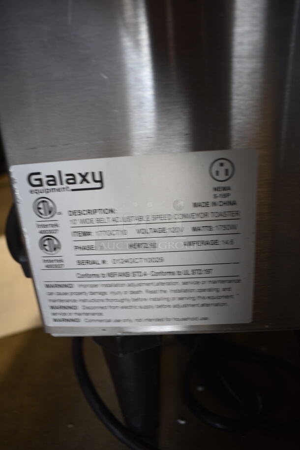 LIKE NEW! 2022 Galaxy 177GCT10 Stainless Steel Conveyor Toaster with 3" Opening. 120 Volts, 1 Phase. Tested and Working! - Image 5 of 5