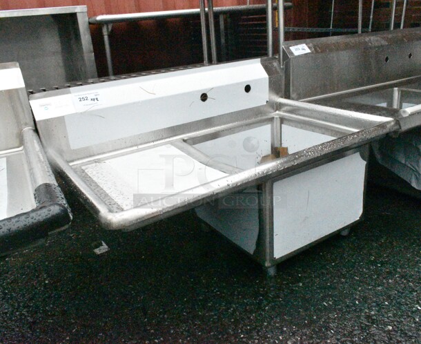BRAND NEW SCRATCH AND DENT! Steelton 522CS11818L  38 3/4" 18-Gauge Stainless Steel One Compartment Commercial Sink with Left Drainboard - 18" x 18" x 12" Bowl - Image 3 of 7