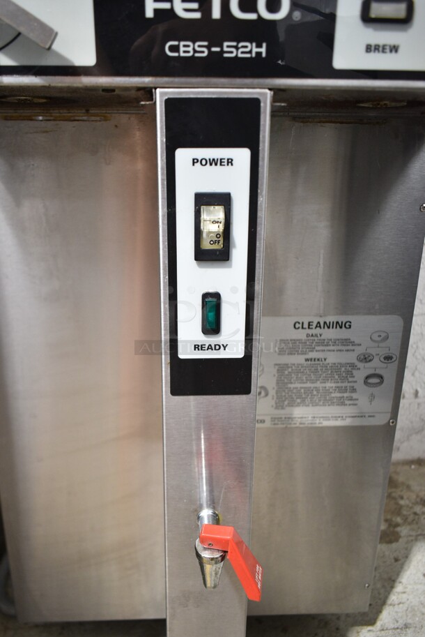 Fetco CBS-52H20 Stainless Steel Commercial Countertop Double Coffee Machine w/ Hot Water Dispenser. 120/208-240 Volts, 1 Phase.  - Image 2 of 6