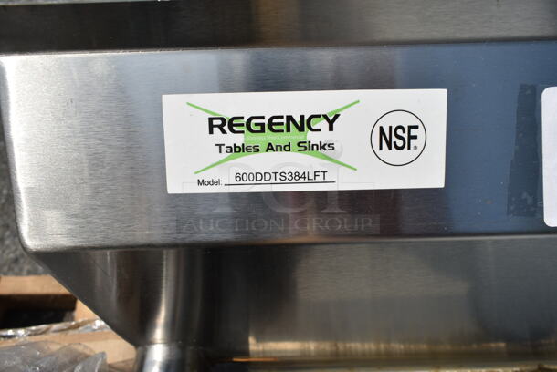 BRAND NEW SCRATCH AND DENT! Regency 600DDTS384LFT 16-Gauge 7' Soiled / Dirty Dish Table with 3-Compartment Sink - 16" x 20" x 14" Bowls - Left Drainboard - Image 10 of 10
