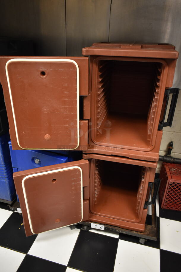 2 Brown Poly Insulated Food Carrying Cases w/ 1 Dolly on Commercial Casters. 2 Times Your Bid! (kitchen #2) - Image 3 of 3