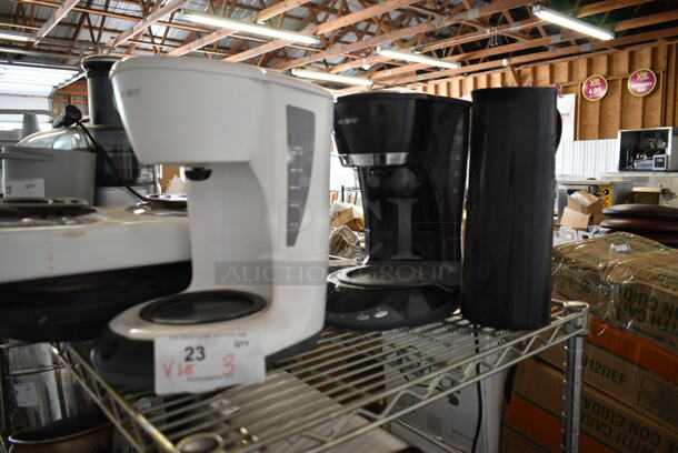 ALL ONE MONEY! Lot of 3 Items; Mr Coffee White Coffee Machine, Mr Coffee Black Coffee Machine and Pitcher.  - Image 1 of 6