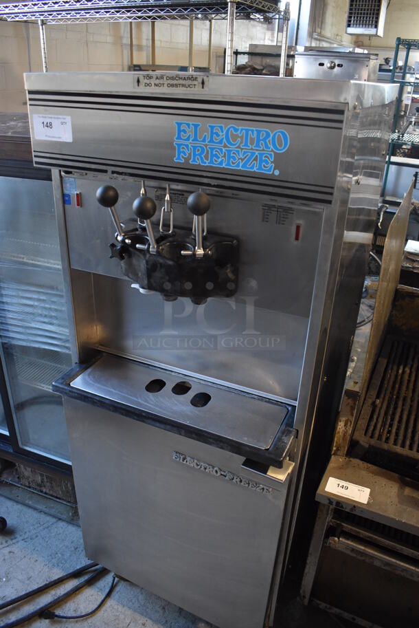 Electro Freeze 30TA-GAB-SS Stainless Steel Commercial Floor Style 2 Flavor w/ Twist Soft Serve Ice Cream Machine on Commercial Casters. 208/230 Volts, 1 Phase. 26x38x68 - Image 2 of 9