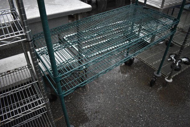 Metro Green Finish 4 Tier Shelving Unit on Commercial Casters. BUYER MUST DISMANTLE. PCI CANNOT DISMANTLE FOR SHIPPING. PLEASE CONSIDER FREIGHT CHARGES. 48x21x68 - Image 3 of 4