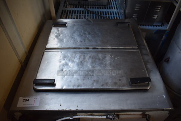 Stainless Steel Commercial Chest Freezer w/ Center Hinge Lid. 31x31x33. Tested and Does Not Power On - Image 2 of 6