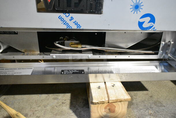 BRAND NEW SCRATCH AND DENT! Vulcan 36S-6BN Stainless Steel Commercial Floor Style Natural Gas Powered Range w/ Oven, Over Shelf and Back Splash. 215,000 BTU - Image 7 of 9