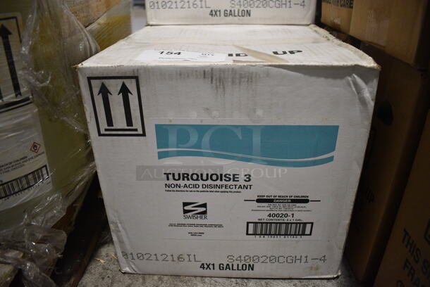 12 BRAND NEW IN BOX Swisher Turquoise 3 Non Acid Disinfectant Jugs. 6x6x12. 12 Times Your Bid!