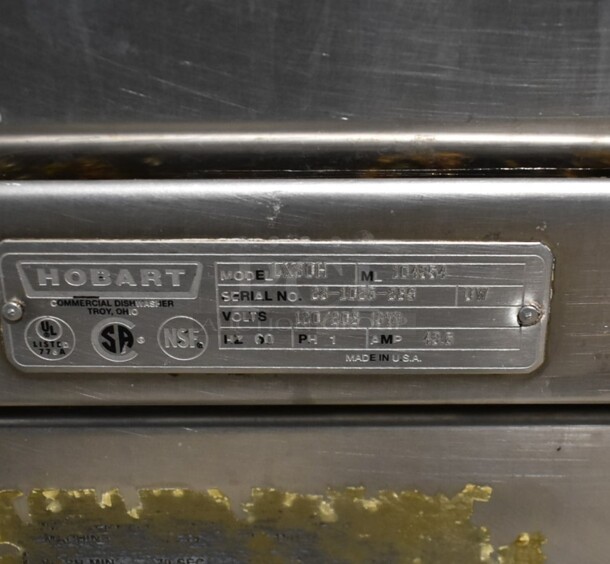 Hobart LX30H Stainless Steel Commercial Undercounter Dishwasher. 120/208 Volts, 1 Phase.  - Image 5 of 8