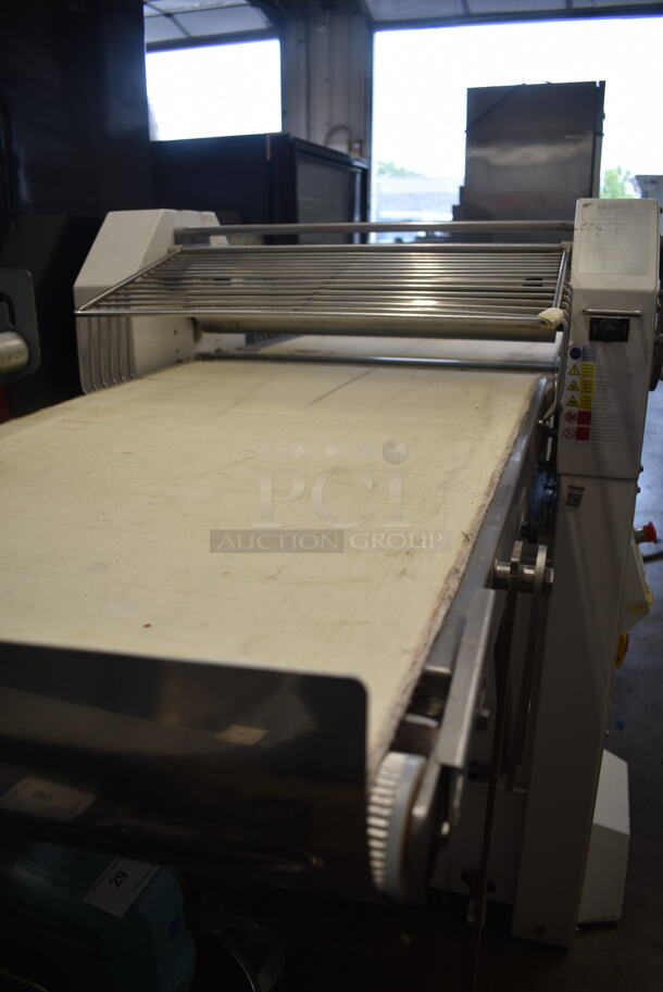 2016 Doyon A620 Metal Commercial Floor Style Reversible Dough Sheeter on Commercial Casters. 1 Phase. Tested and Powers On But Parts Do Not Move
 - Image 5 of 9