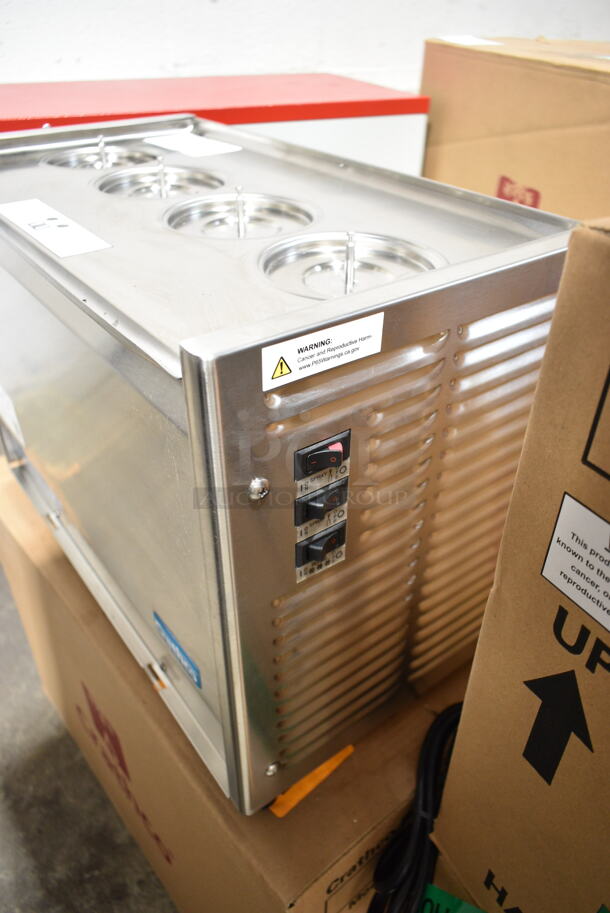 BRAND NEW SCRATCH AND DENT! Crathco BASE E47/E49-3 Classic Bubbler Series Quadruple 2.4 Gallon Bowl Stainless Steel Cold Beverage Dispenser. Base Only. Tested and Working! - Image 4 of 5