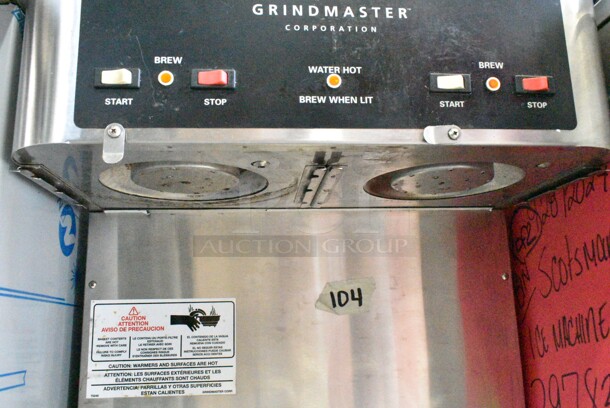 Grindmaster AP-400E Stainless Steel Commercial Countertop Dual Coffee Machine w/ hot Water Dispenser. 208/240 Volts, 1 Phase.  - Image 3 of 7