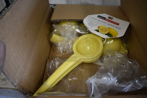 ALL ONE MONEY! Lot of 10 BRAND NEW! Amco Yellow Lemon Squeezers. 8.5"