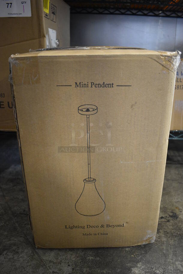 BRAND NEW SCRATCH AND DENT! Lighting Deco and Beyond Mini Pendent Light Fixture.  - Image 1 of 3