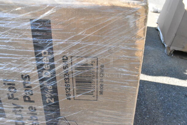 32 BRAND NEW Boxes Including 5013858 Lavex Hercules 55 Gallon 2 Mil 38" x 58" Low Density Heavy-Duty Black Can Liner / Trash Bag - 50/Case, 2 Box 347RPBD6WHSV Visions 6" White Plastic Plate with Silver Bands - 150/Case, 129MCR16B Choice 16 oz. Black 6 1/4" Round Microwavable Heavy Weight Container with Lid - 150/Case, 129MCS28B Choice 28 oz. Black Rectangular Microwavable Heavy Weight Container with Lid 8 3/4" x 6 1/4" x 1 3/4" - 150/Case, 612613245HD Choice Half Size Heavy-Duty Foil Steam Pan Deep 2 9/16" Depth - 100/Case, 500CC20PLA EcoChoice 20 oz. PLA Compostable Plastic Cold Cup - 600/Case, 395RP10CPF EcoChoice No PFAS Added 10" Natural Bagasse Blend 3 Compartment Plate - 500/Case, 24510PIZZAPAD Choice Single Face Corrugated Pizza Pad - 10" x 10" - 200/Case, 500MFT Lavex Natural Brown Kraft M-Fold (Multifold) Towel - 4000/Case, 394EN403L Noble Products Nitrile 3.5 Mil Thick Black All-Purpose Powder-Free Disposable Gloves - 1000/Case, 2 Box 433NHT109 Choice 1/6 Standard Size Beige "Thank You" Script Heavy-Duty Plastic T-Shirt Bag - 600/Case, 347RPBD10WHS Visions 10" White Plastic Plate with Silver Bands - 120/Case, 129MCR32W Choice 32 oz. White 7 1/4" Round Microwavable Heavy Weight Container with Lid - 150/Case, Dart 8J8 8 oz. White Customizable Foam Cup - 1000/Case. 32 Times Your Bid!  - Image 10 of 12