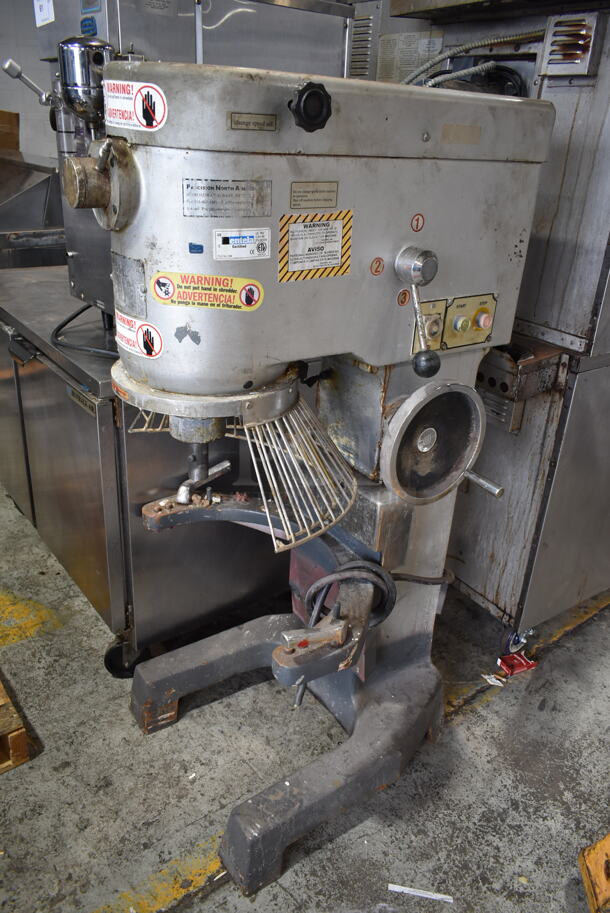 Precision PD-60 Metal Commercial Floor Style 60 Quart Planetary Dough Mixer w/ Bowl Guard. 220 Volts, 3 Phase.  - Image 4 of 6
