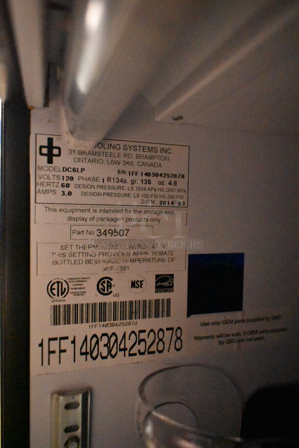 QBD DC6LP Metal Commercial Mini Cooler Merchandiser w/ Poly Coated Racks. 120 Volts, 1 Phase. Tested and Working! - Image 4 of 5
