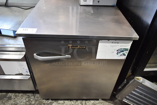 Traulsen ULT27-R Stainless Steel Commercial Single Door Undercounter Cooler on Commercial Casters. 115 Volts, 1 Phase. - Item #1112789