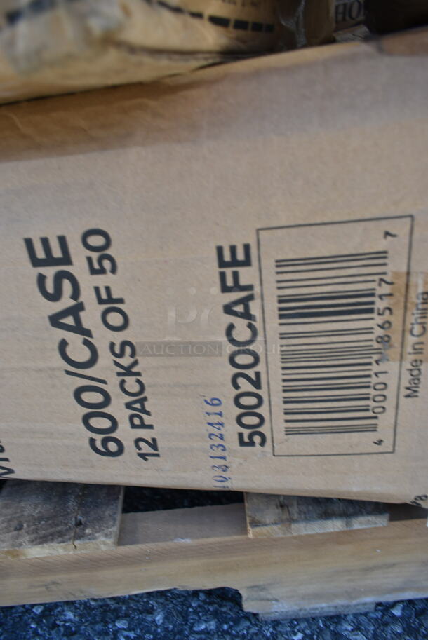 PALLET LOT of 22 BRAND NEW Boxes Including 50020CAFE Choice 20 oz. Café Print Poly Paper Hot Cup - 600/Case, NC12S Fabri-Kal NC12S Nexclear 12 / 14 oz. Clear Customizable Squat Plastic Cup - 1000/Case, 966UPWIDEB1-500 OneUp by Choice White 1-Ply Wide Interfold 6 1/2" x 8 1/2" Dispenser Napkin - 6000/Case, 346WKFSNSPM Medium Weight Wrapped Plastic Cutlery Pack with Napkin and Salt / Pepper, 130WBKFORKH Choice Black Heavy Weight Wrapped Plastic Fork - 1000/Case, 129MCS24B Choice 24 oz. Black Rectangular Microwavable Heavy Weight Container with Lid 8" x 5 1/4" x 2" - 150/Case, 347DC7 Choice 7 oz. Clear Plastic 1-Piece Dessert Cup - 200/Case, 128HD8BULK Choice Heavy Duty 8 oz. Microwavable Translucent Plastic Deli Container - 480/Case, 795PTOWHT1 Choice White Microwavable Folded Paper #1 Take-Out Container 4 3/8" x 3 1/2" x 2 1/2" - 450/Case, 129MCS323CW Choice 36 oz. White 9 3/4" x 7 1/4" x 2" 3-Compartment Rectangular Microwavable Heavy Weight Container with Lid - 150/Case, 129MCS24B Choice 24 oz. Black Rectangular Microwavable Heavy Weight Container with Lid 8" x 5 1/4" x 2" - 150/Case. 22 Times Your Bid!  - Image 4 of 12