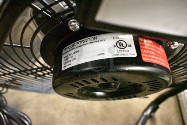 BRAND NEW SCRATCH AND DENT! TPI SFC-450B CF-18 18" 3-Speed Fixed Industrial Floor Fan. 120 Volts, 1 Phase. Tested and Working! - Image 4 of 4